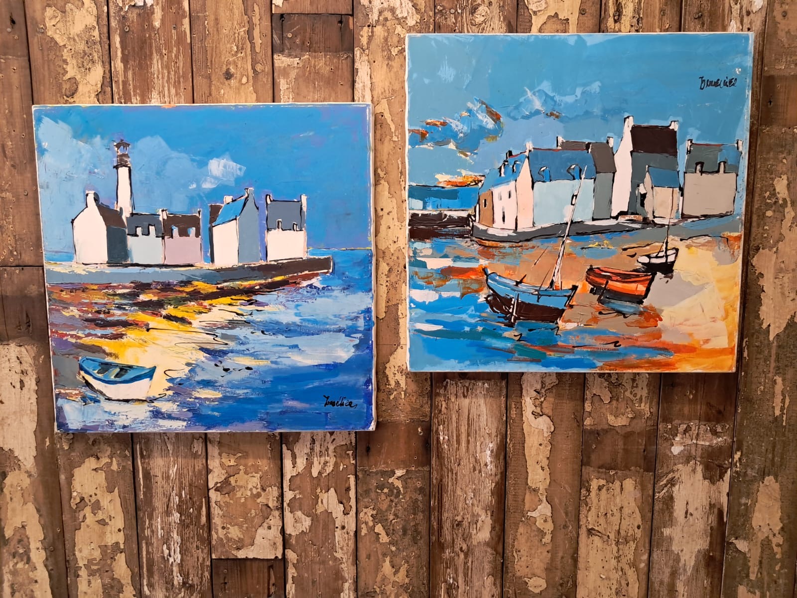 two oil on canvas artworks Decorative art