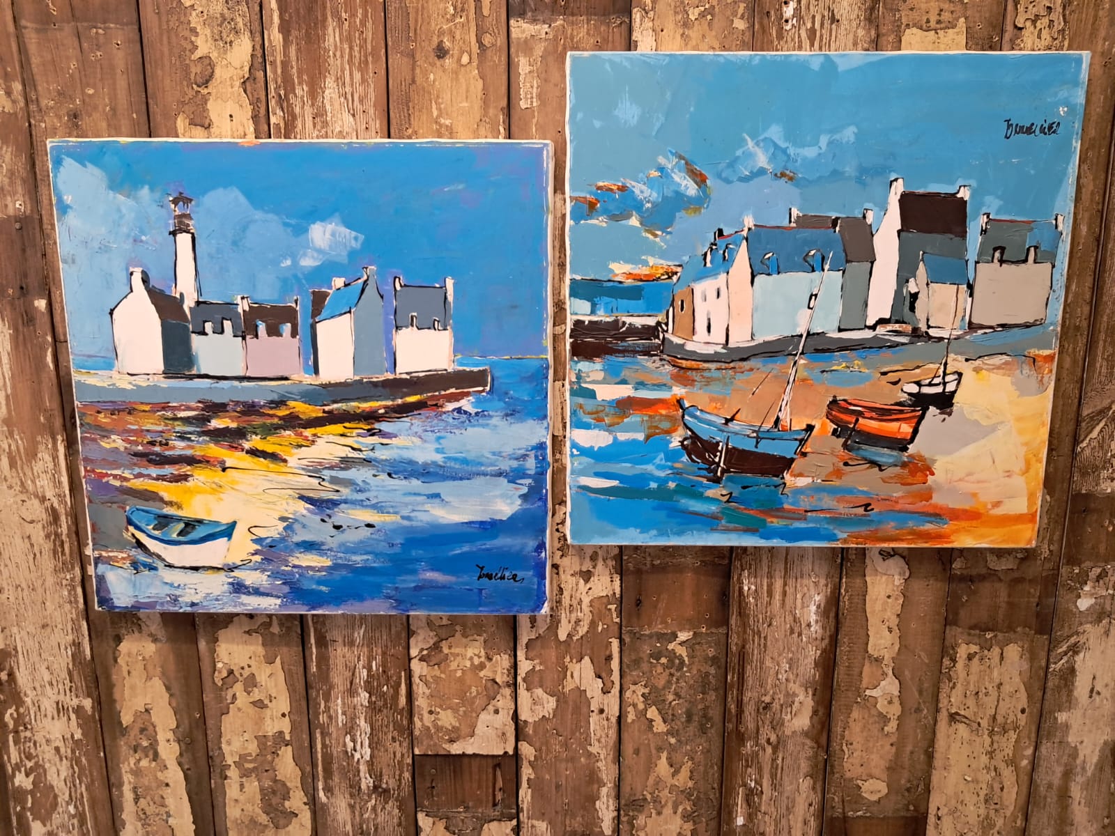 two oil on canvas artworks Decorative art