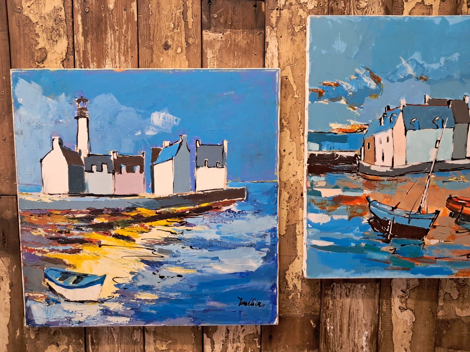 two oil on canvas artworks Decorative art