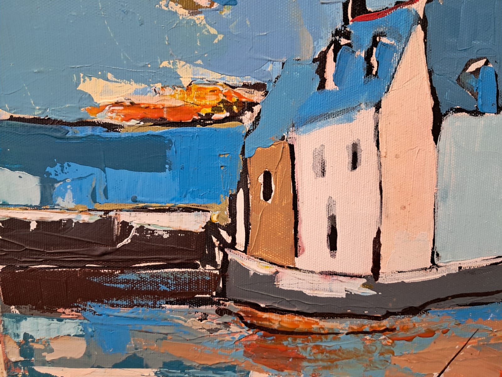 two oil on canvas artworks Decorative art