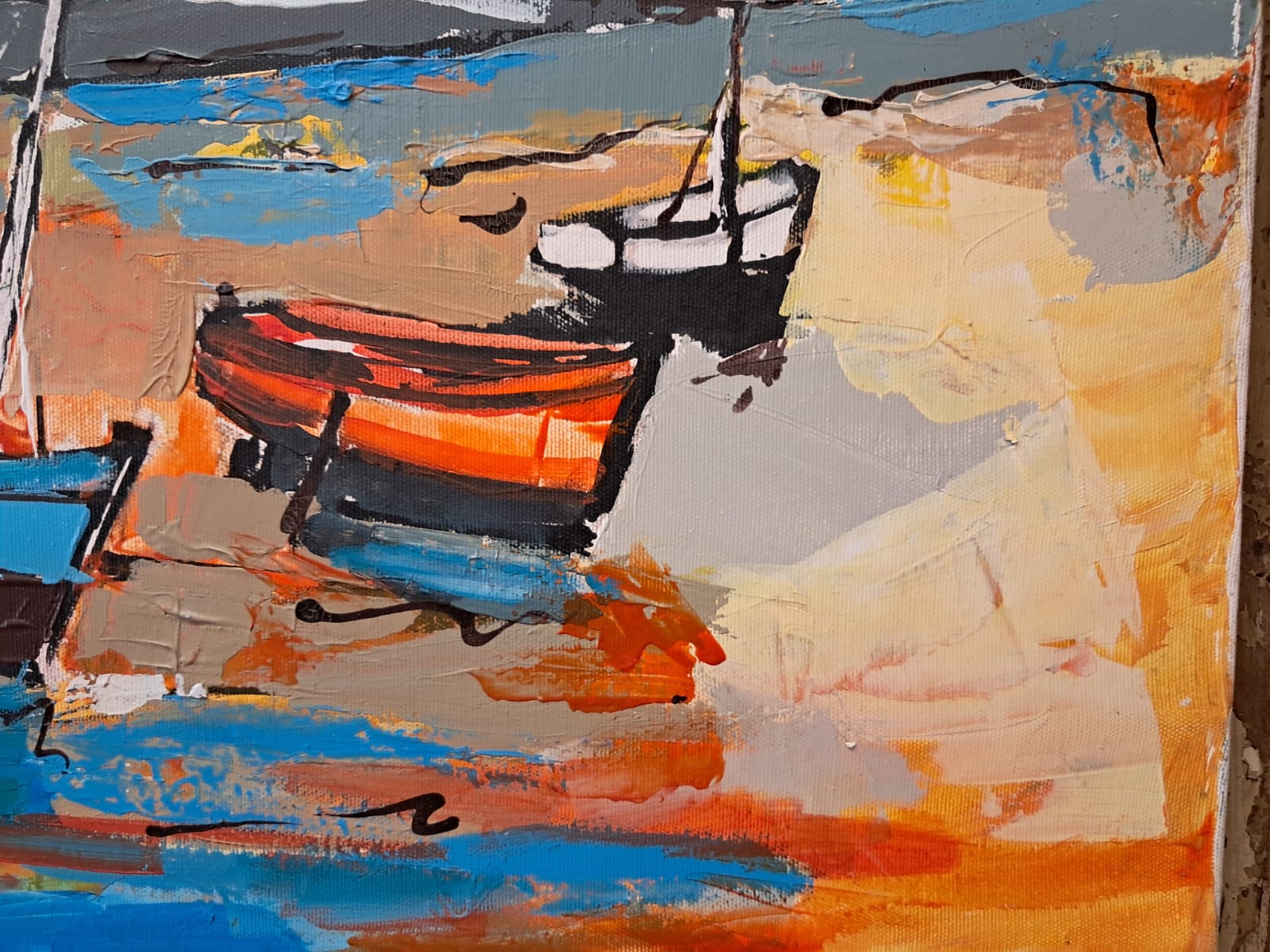 two oil on canvas artworks Decorative art