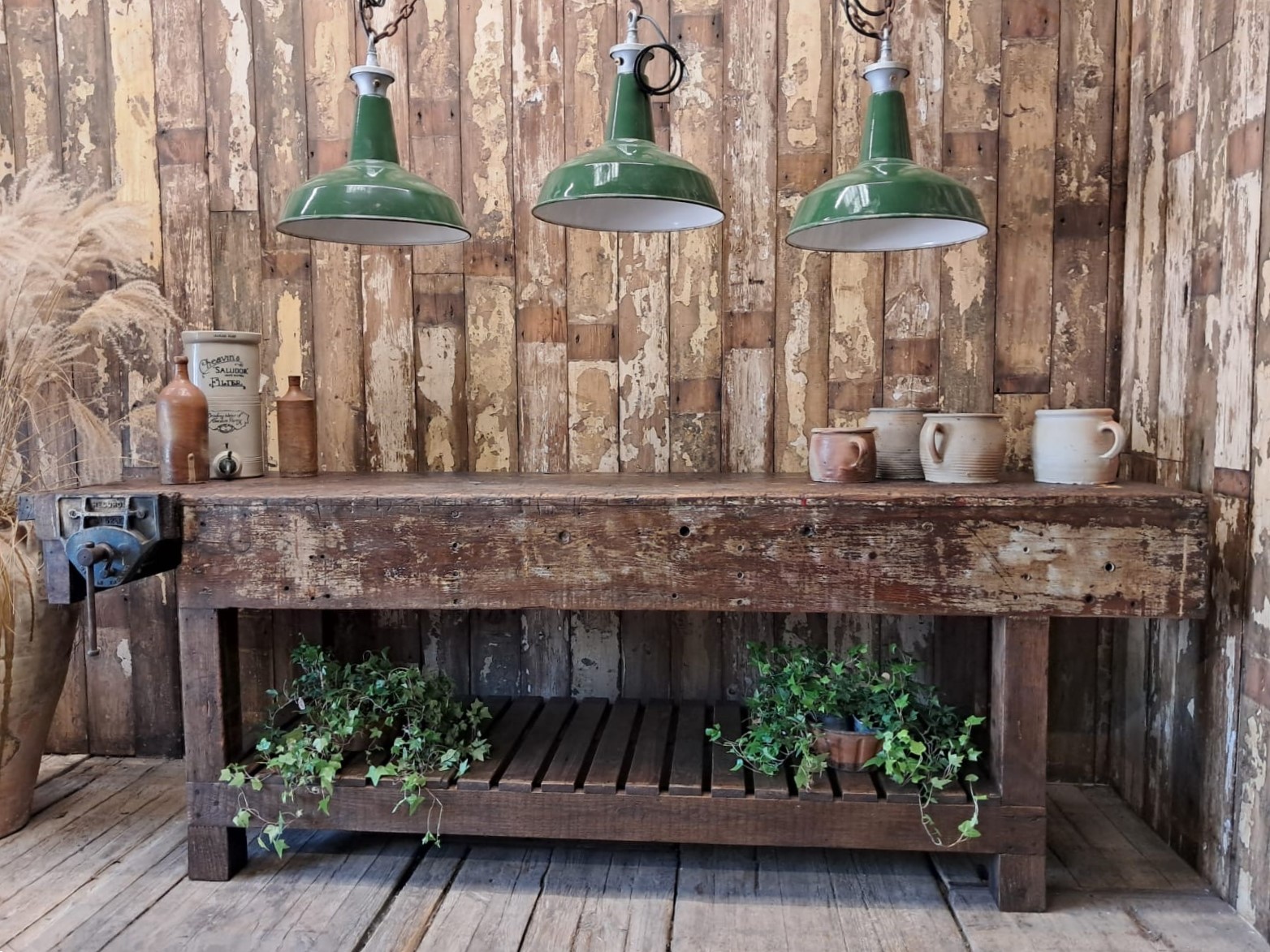 large wooden workbench furniture tables industrial