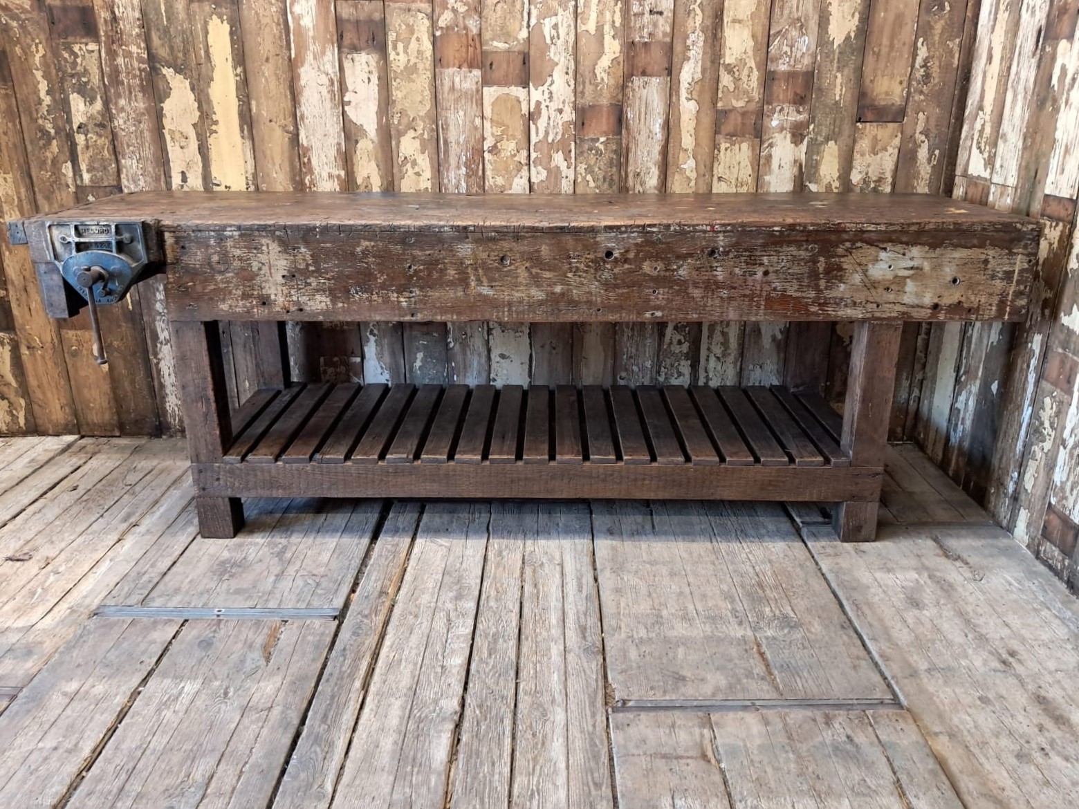 large wooden workbench furniture tables industrial