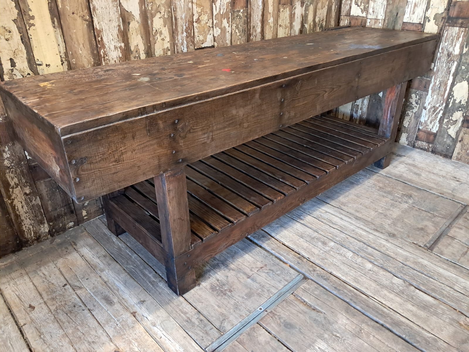 large wooden workbench furniture tables industrial