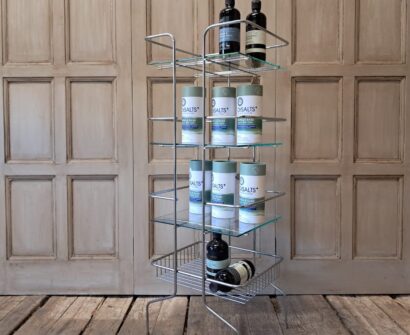 chrome glass storage tower furniture storage