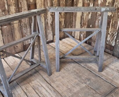 pair of wooden adjustable trestles decorative homewares garden