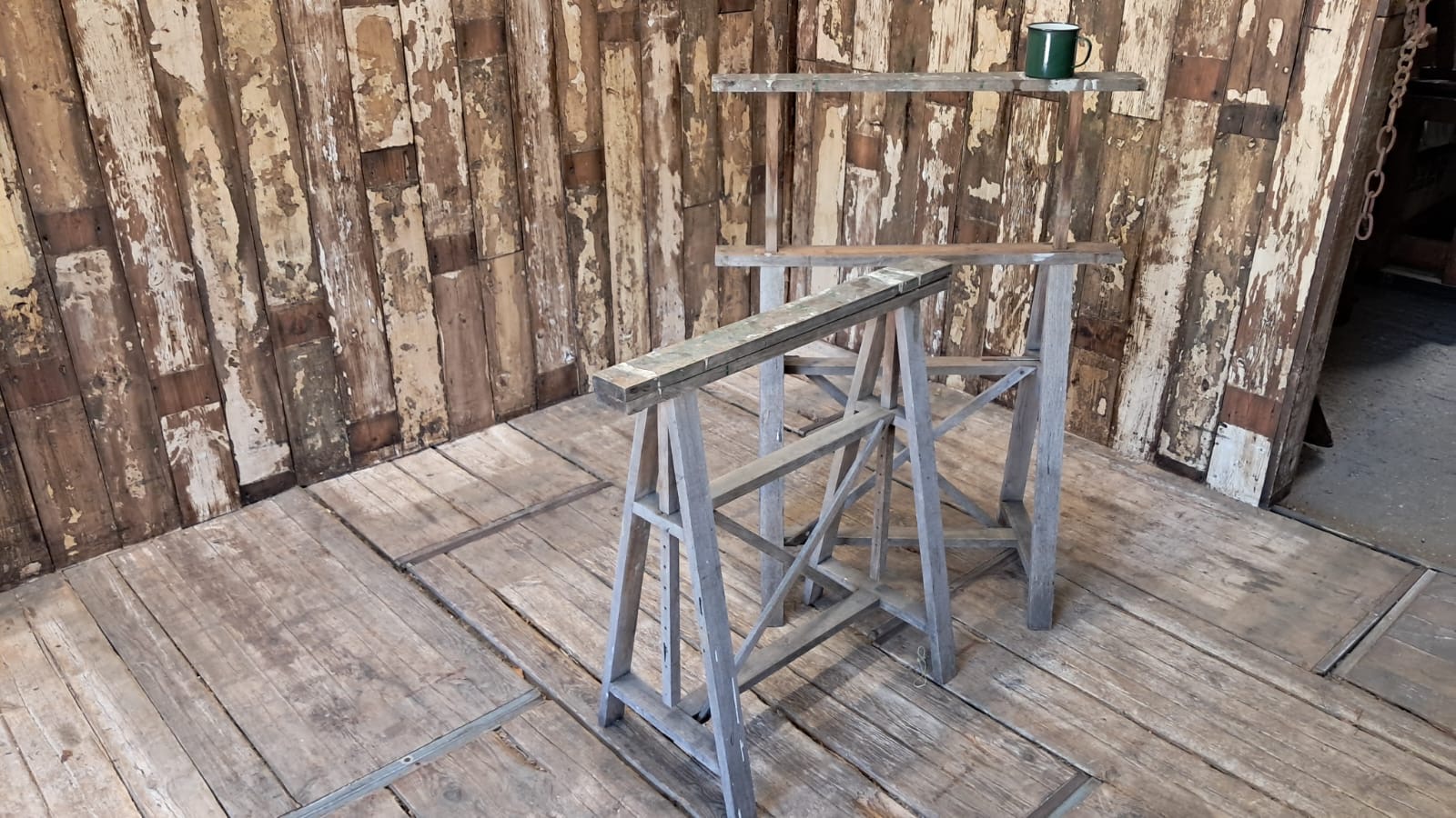 pair of wooden adjustable trestles decorative homewares garden