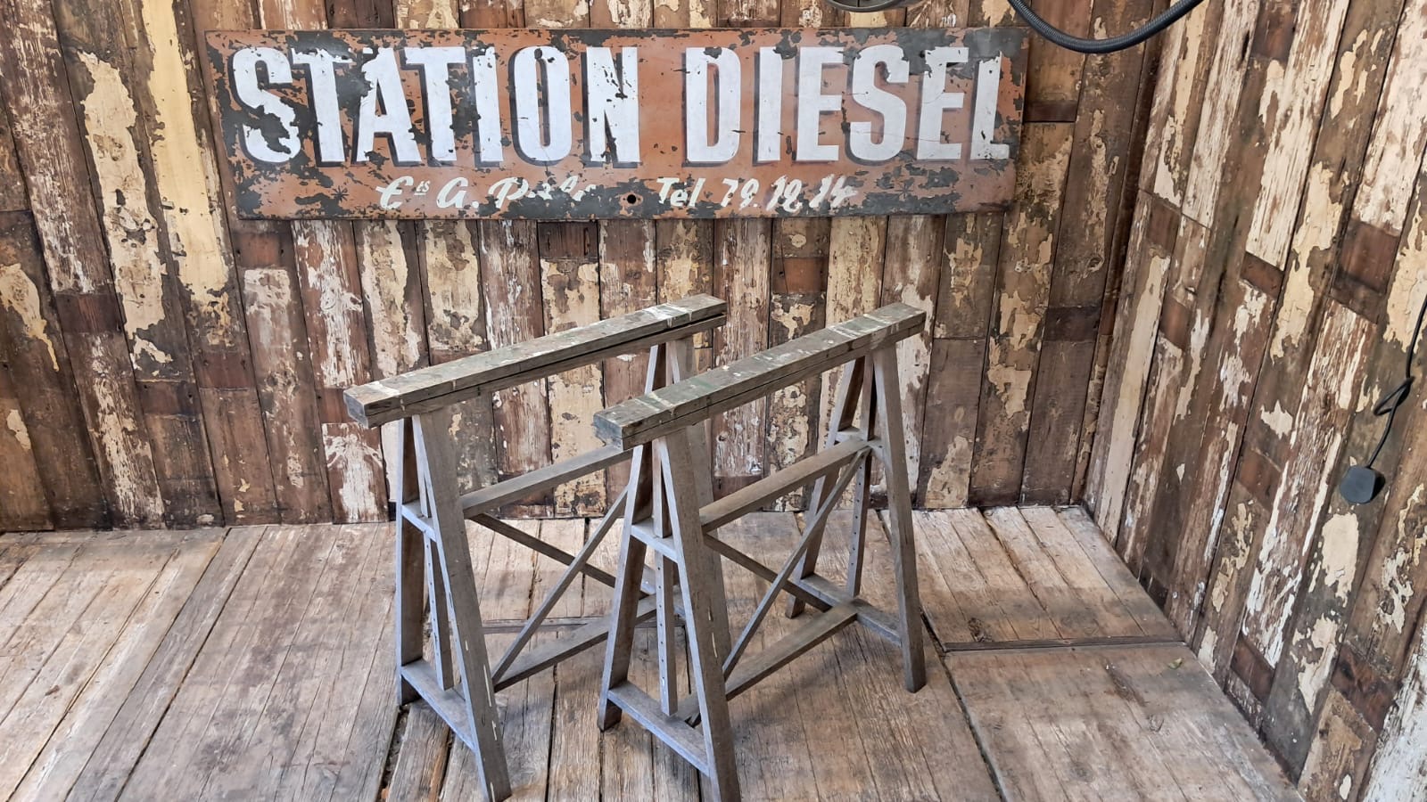 pair of wooden adjustable trestles decorative homewares garden