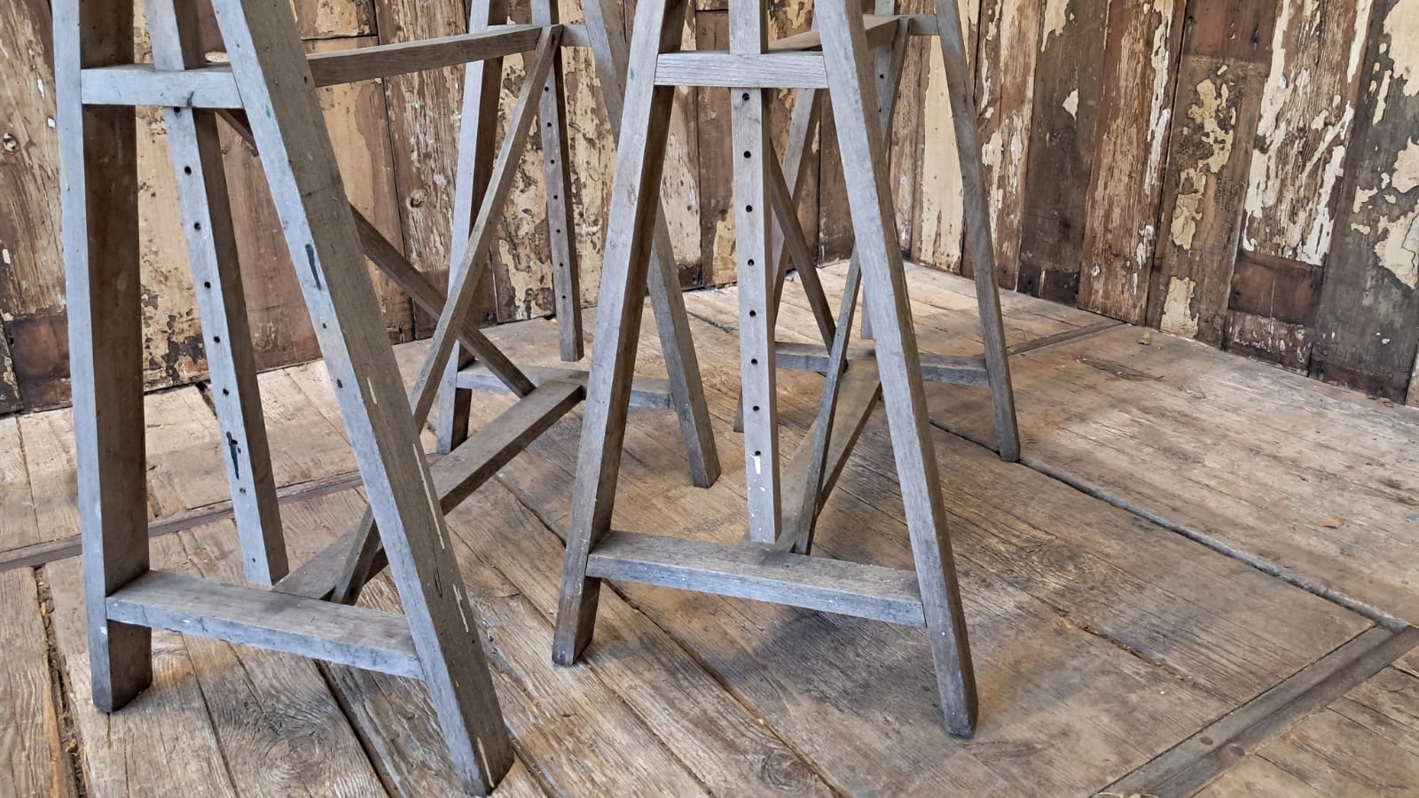 pair of wooden adjustable trestles decorative homewares garden