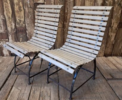 wooden steel slatted chairs garden furniture seating
