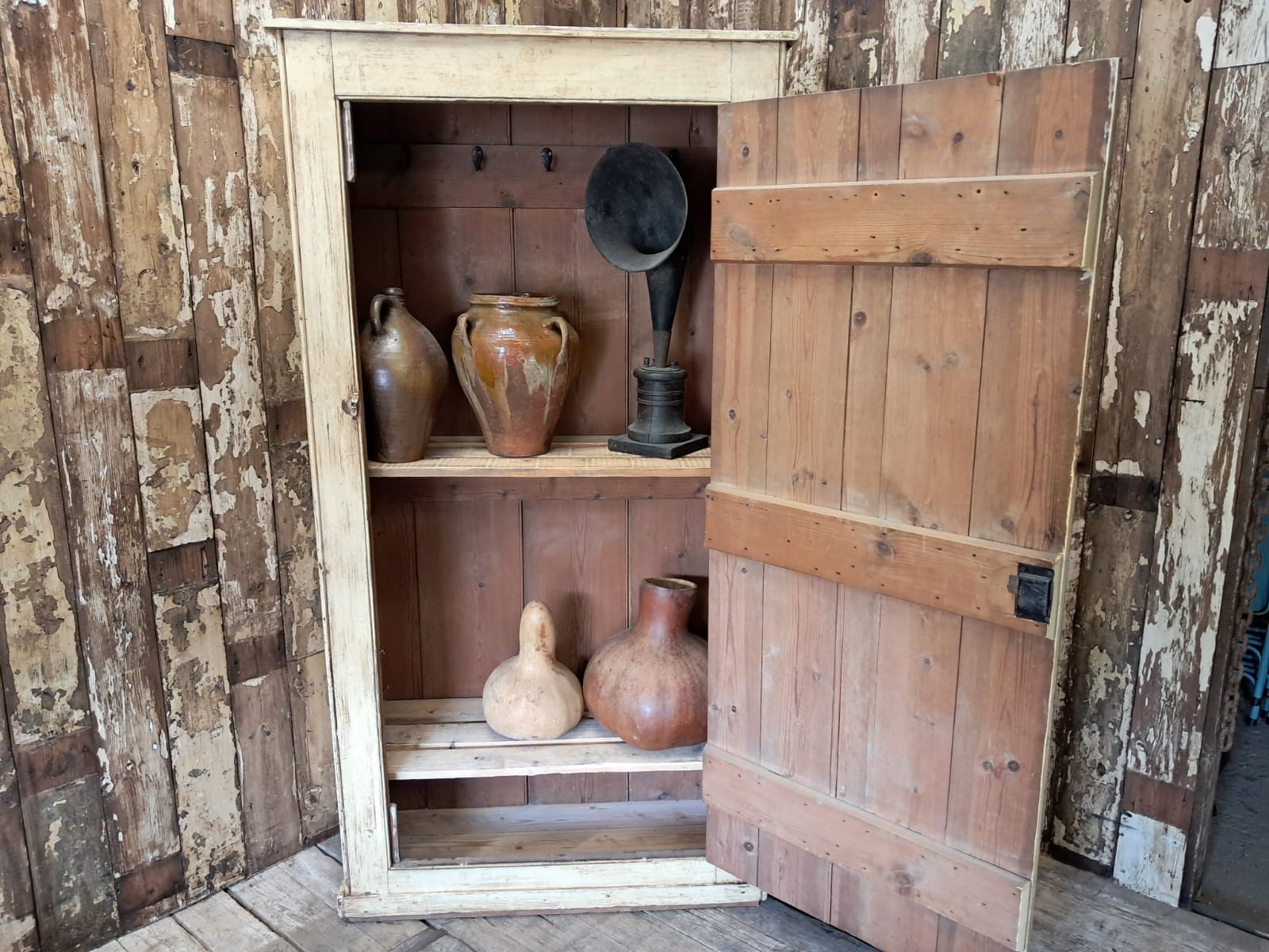 painted wooden shelved cupboard furniture cupboards and cabinets