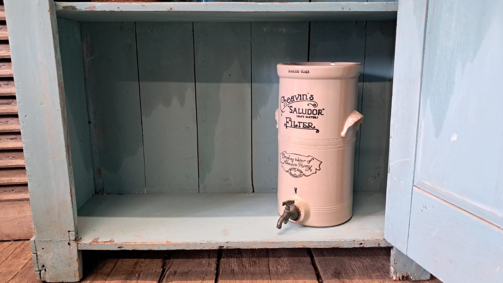 painted wooden shelved pantry cupboard furniture cupboards & cabinets