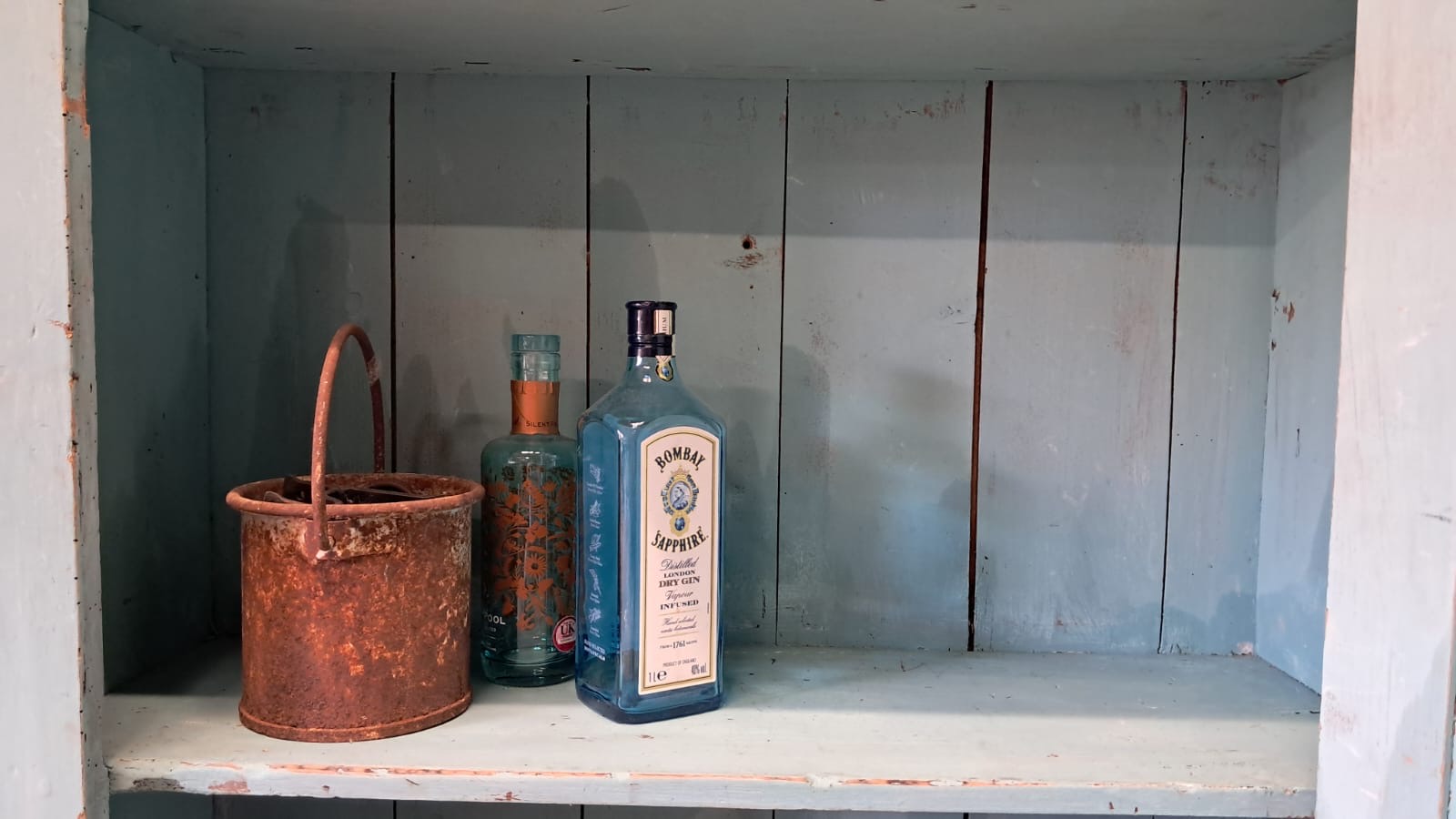 painted wooden shelved pantry cupboard furniture cupboards & cabinets
