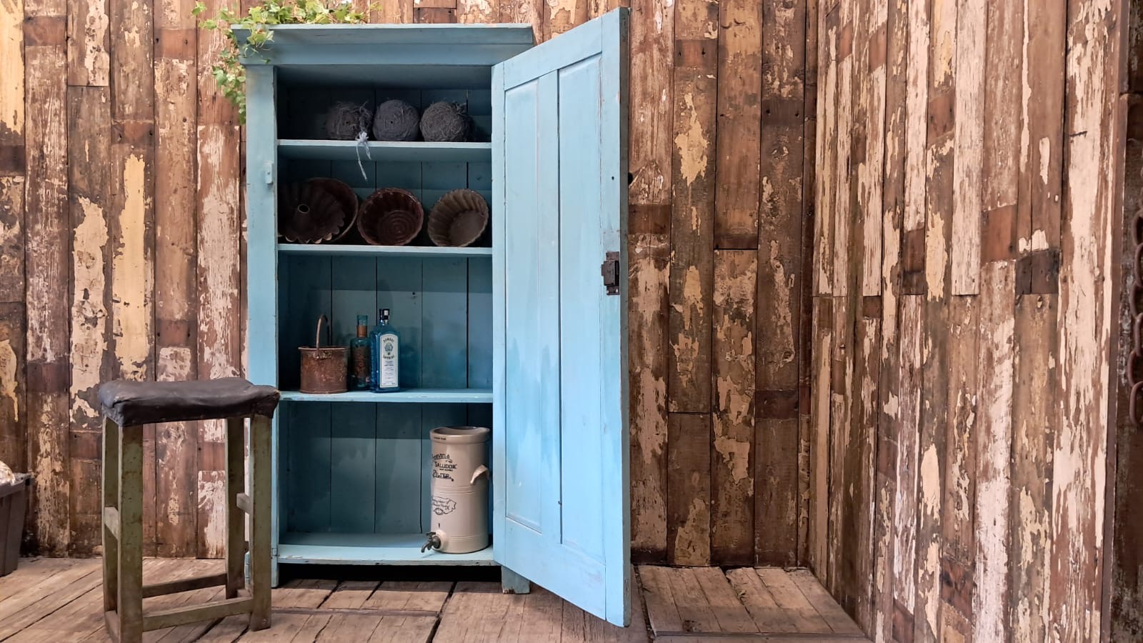 painted wooden shelved pantry cupboard furniture cupboards & cabinets