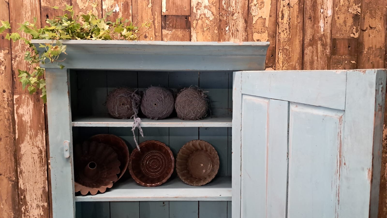painted wooden shelved pantry cupboard furniture cupboards & cabinets