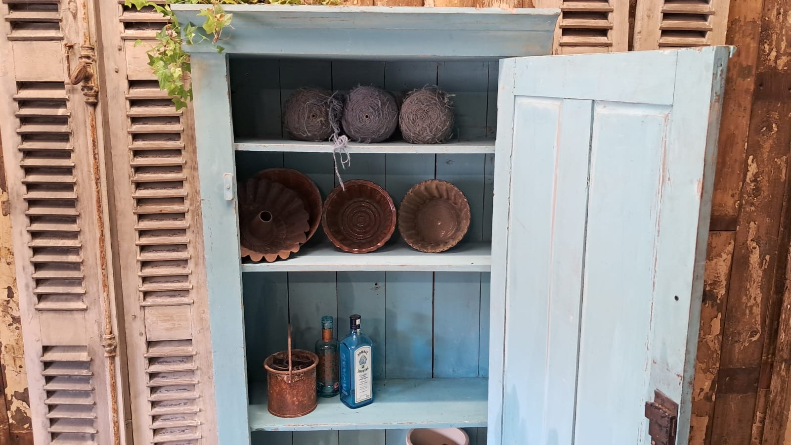 painted wooden shelved pantry cupboard furniture cupboards & cabinets