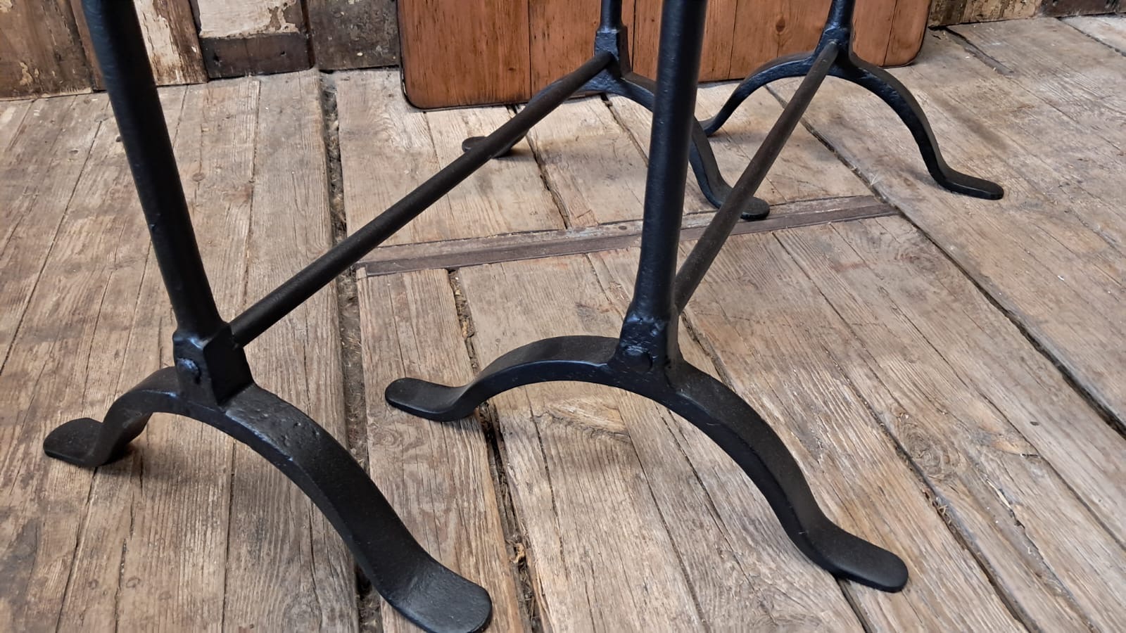 pine topped metal edged trestle table furniture tables industrial