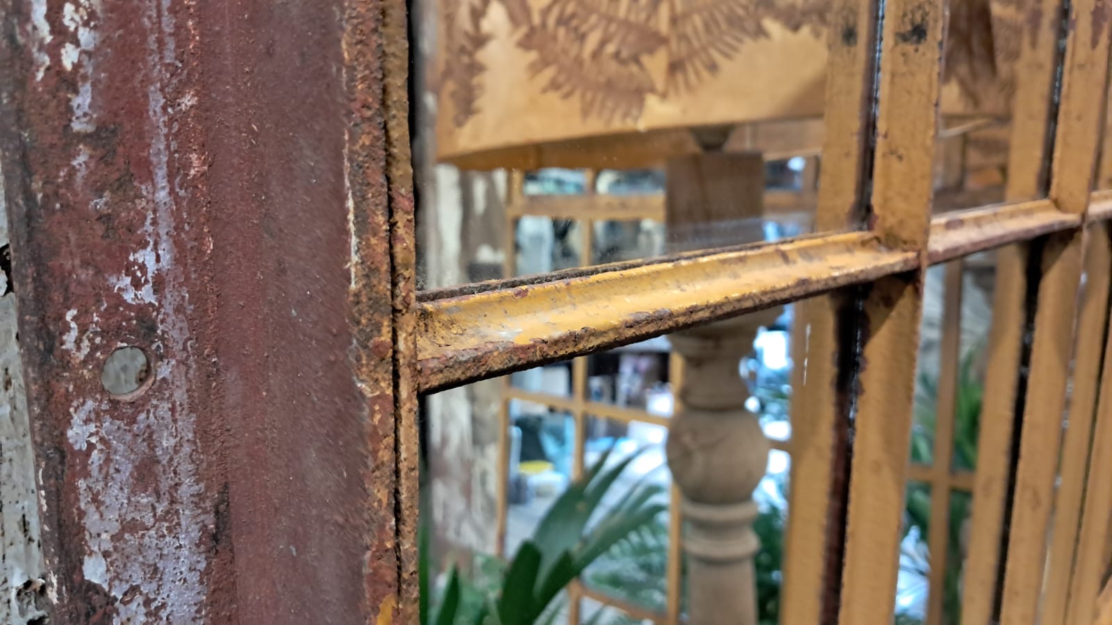 cast iron factory window mirrors industrial garden