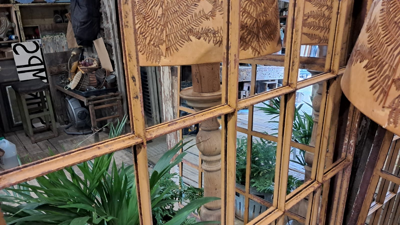 cast iron factory window mirrors industrial garden