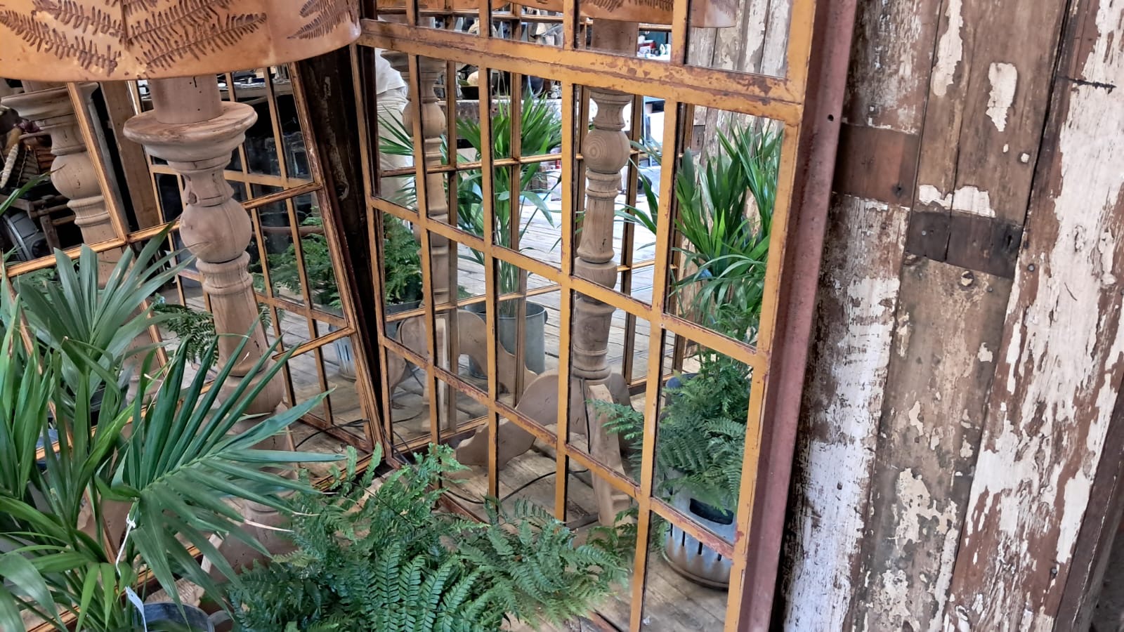 cast iron factory window mirrors industrial garden