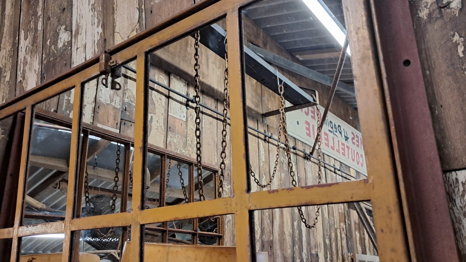 cast iron factory window mirrors industrial garden