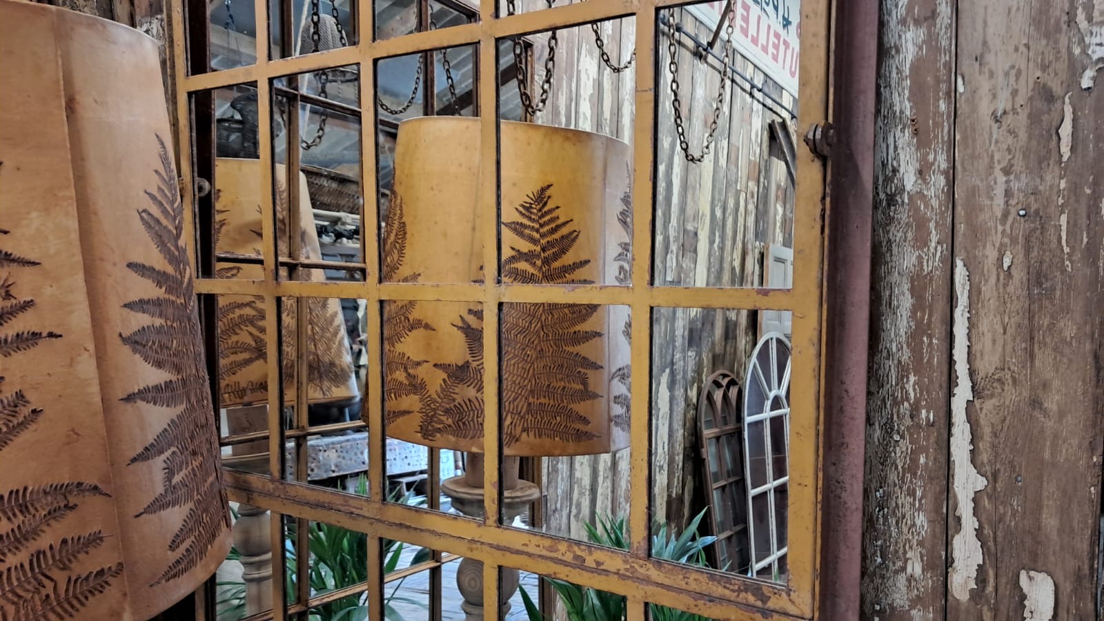 cast iron factory window mirrors industrial garden