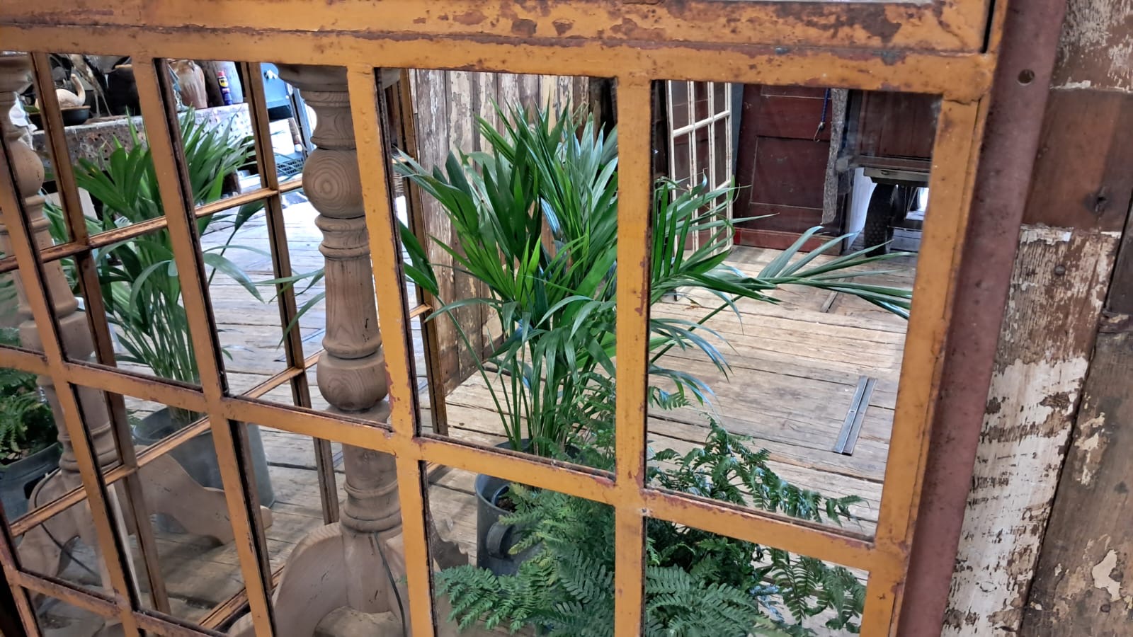 cast iron factory window mirrors industrial garden