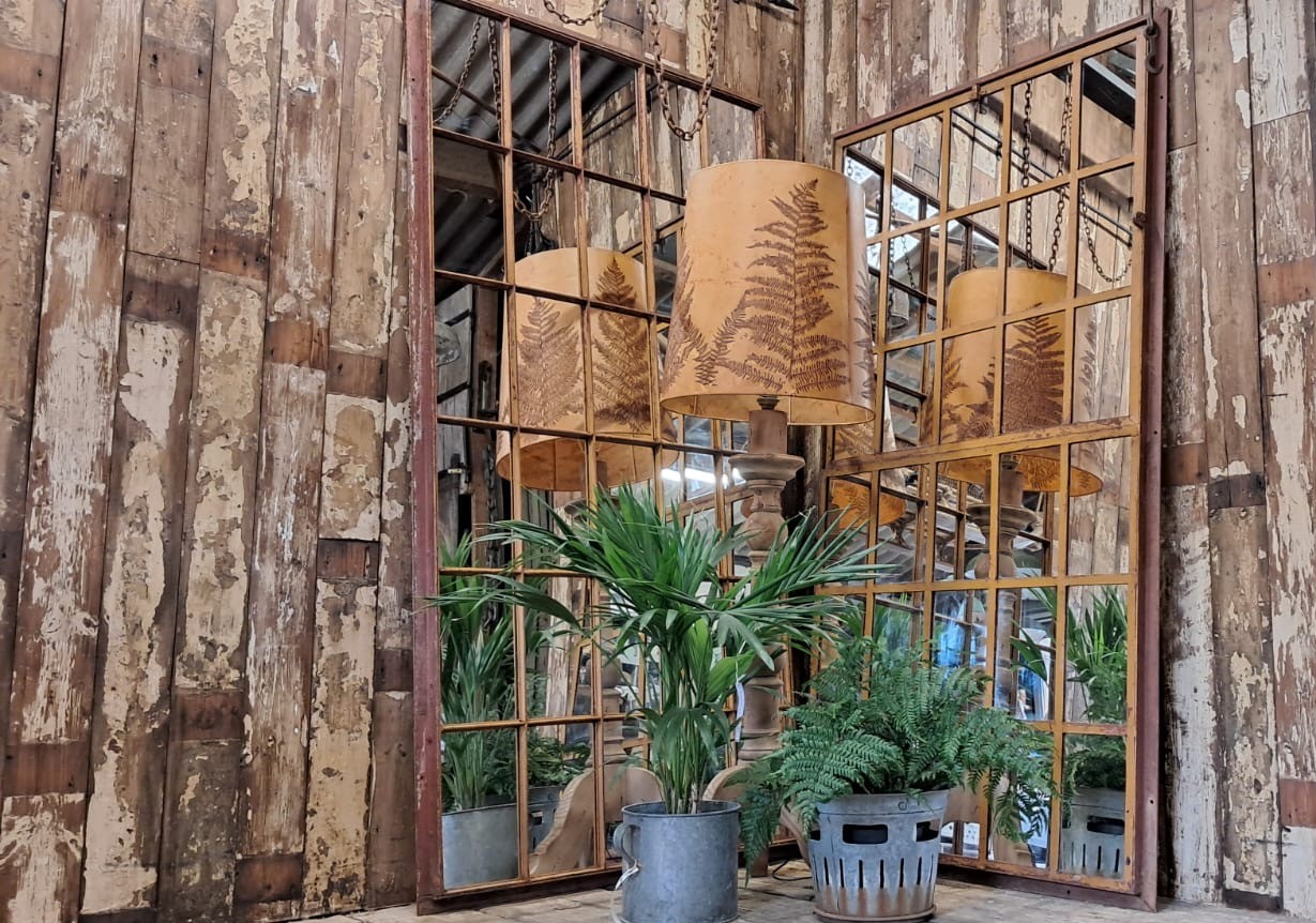 cast iron factory window mirrors industrial garden
