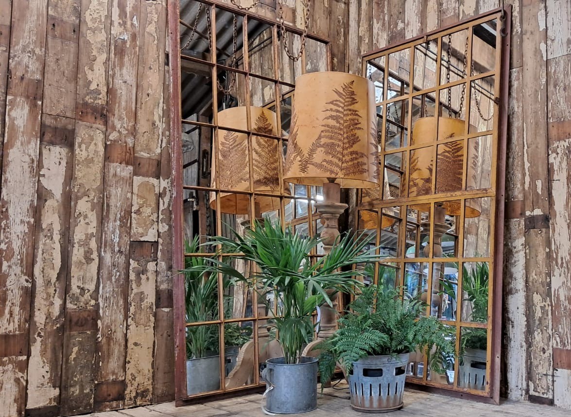 cast iron factory window mirrors industrial garden