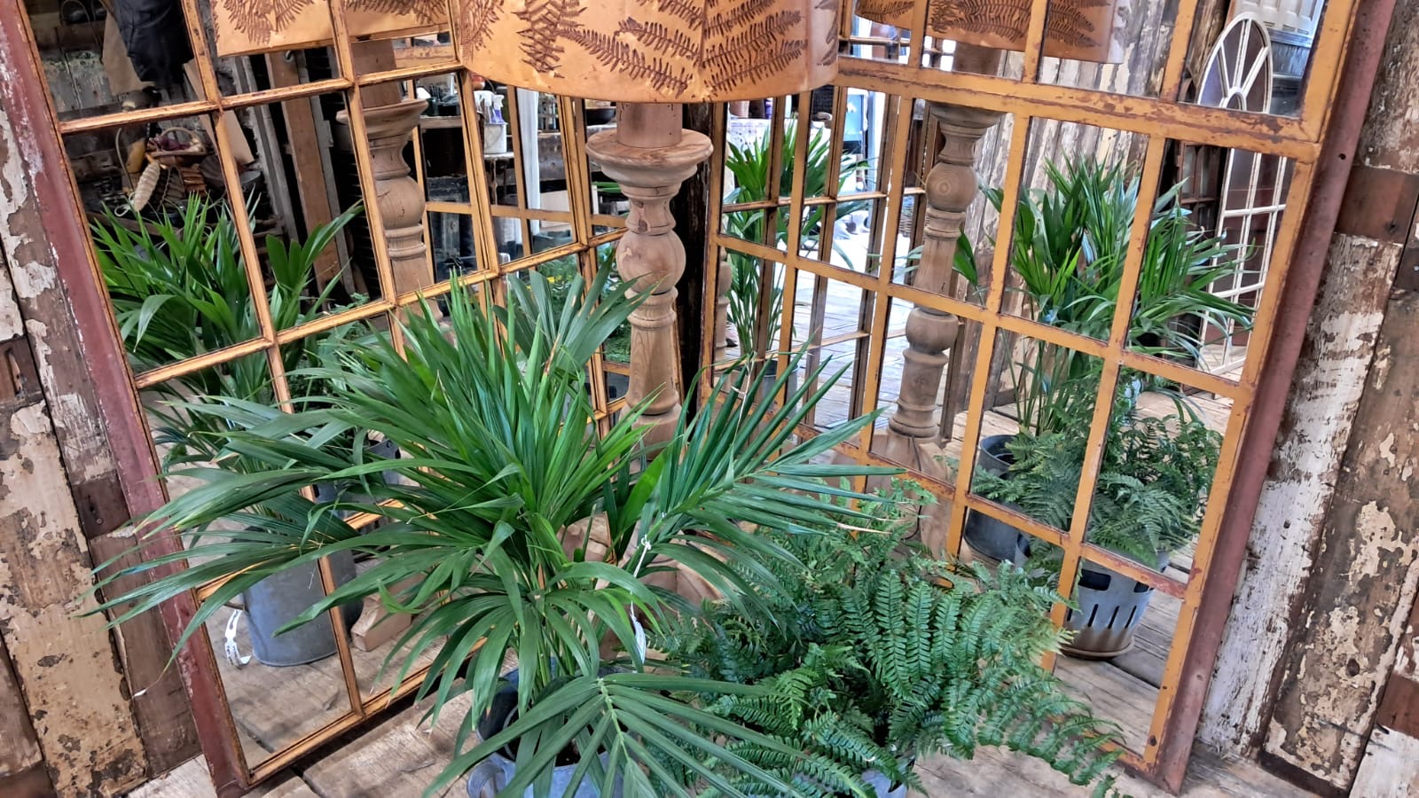 cast iron factory window mirrors industrial garden