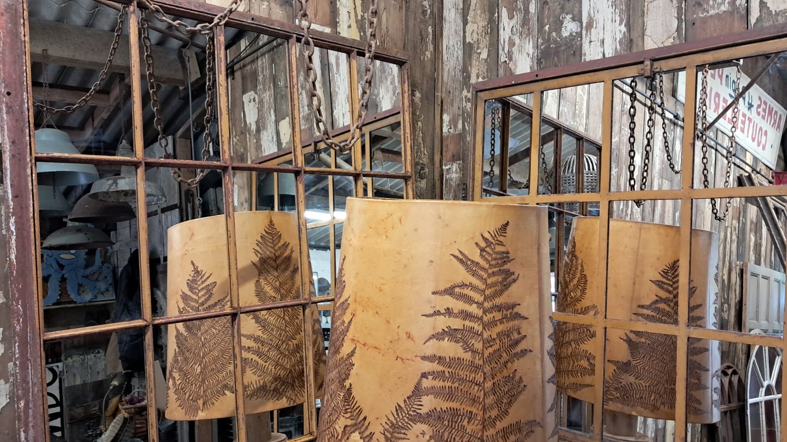 cast iron factory window mirrors industrial garden