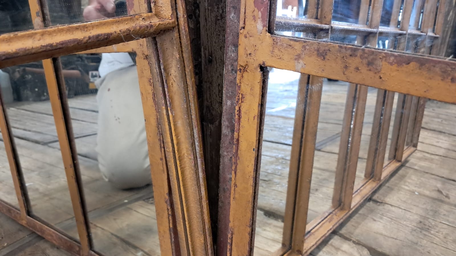 cast iron factory window mirrors industrial garden