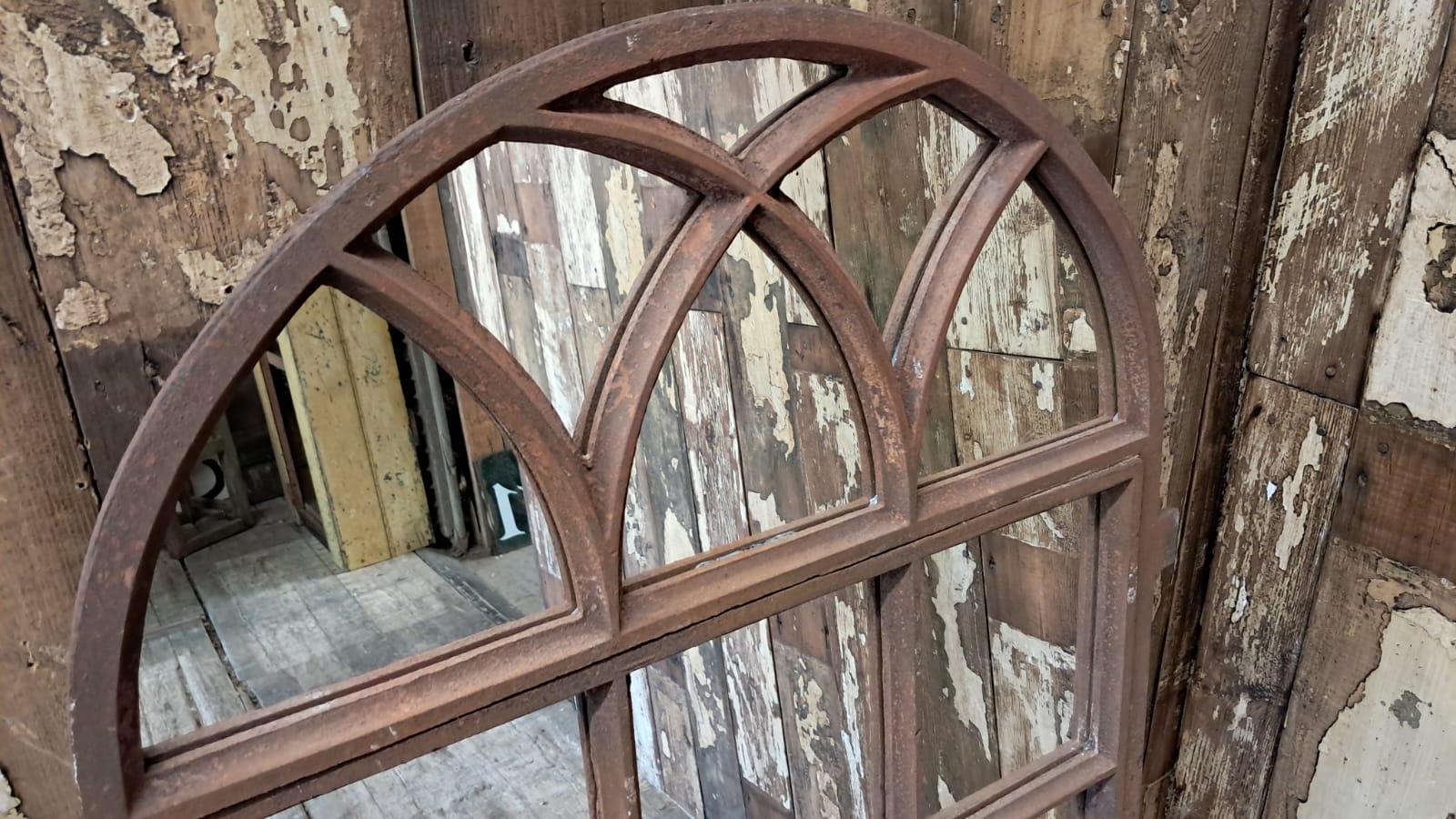 wrought iron arch top window mirror mirrors garden