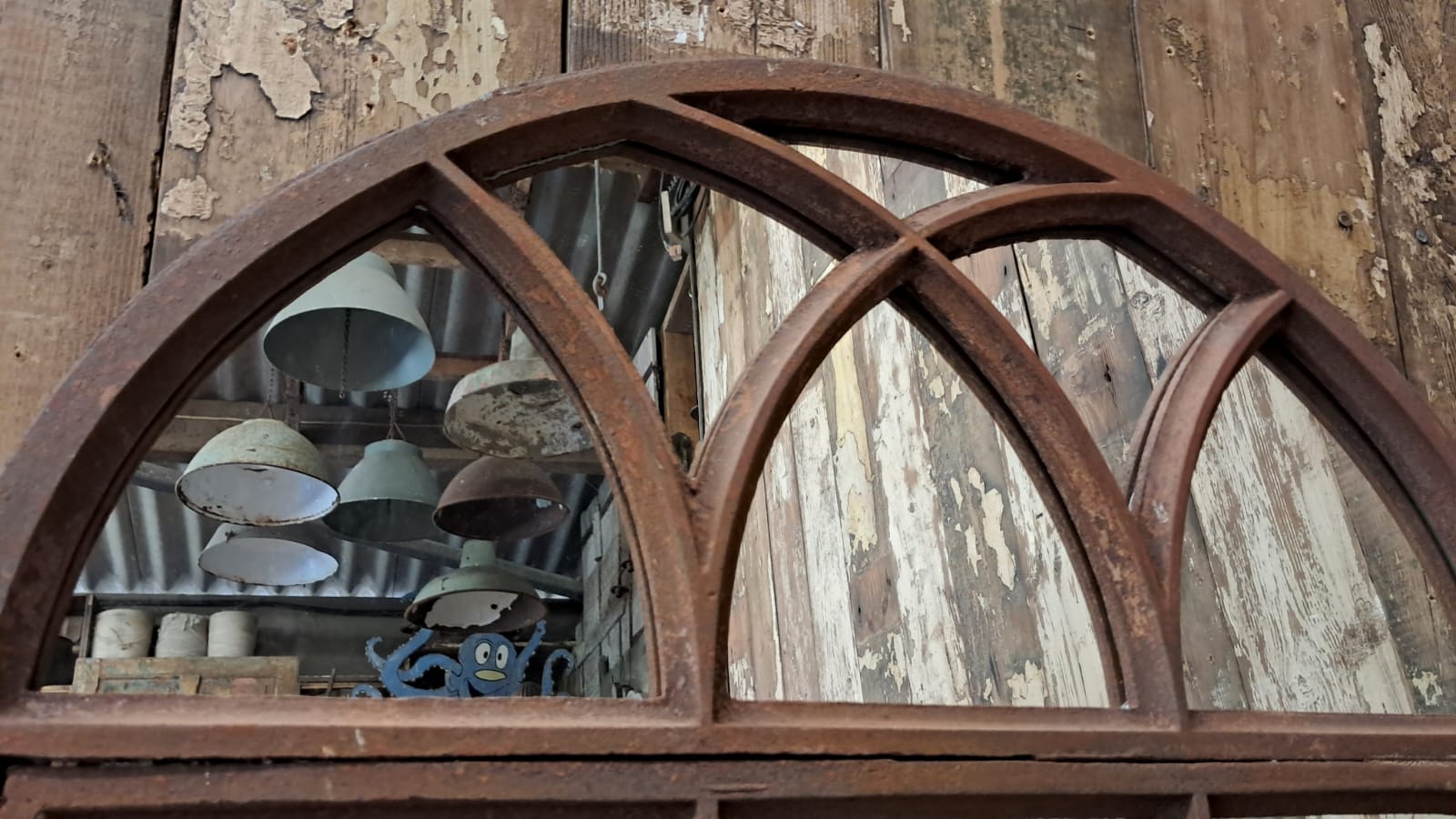 wrought iron arch top window mirror mirrors garden