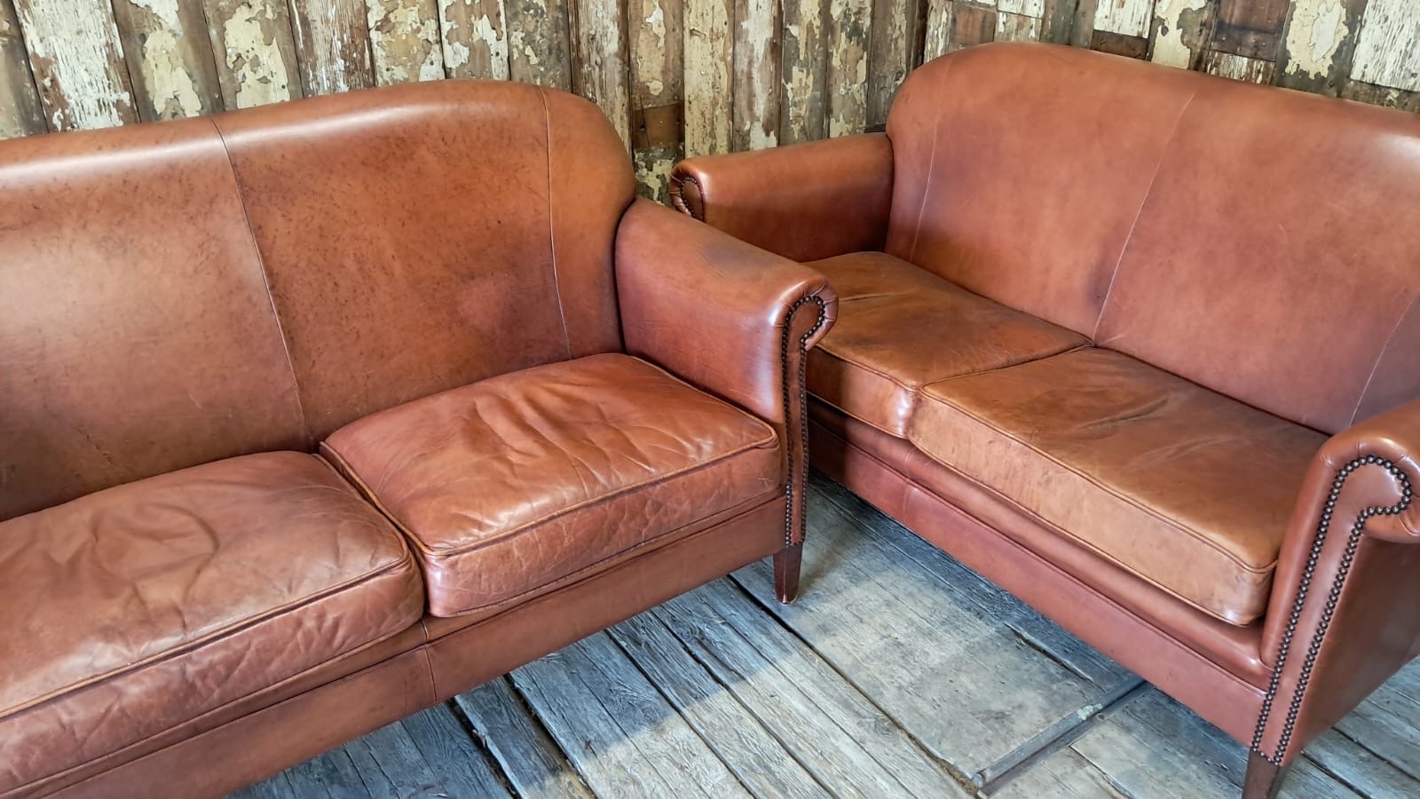lambs leather two seater seating sofas
