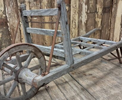oak steel wheelbarrow wine cart garden decorative