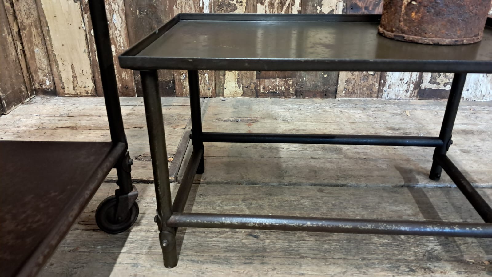 metal wheeled table industrial furniture tables