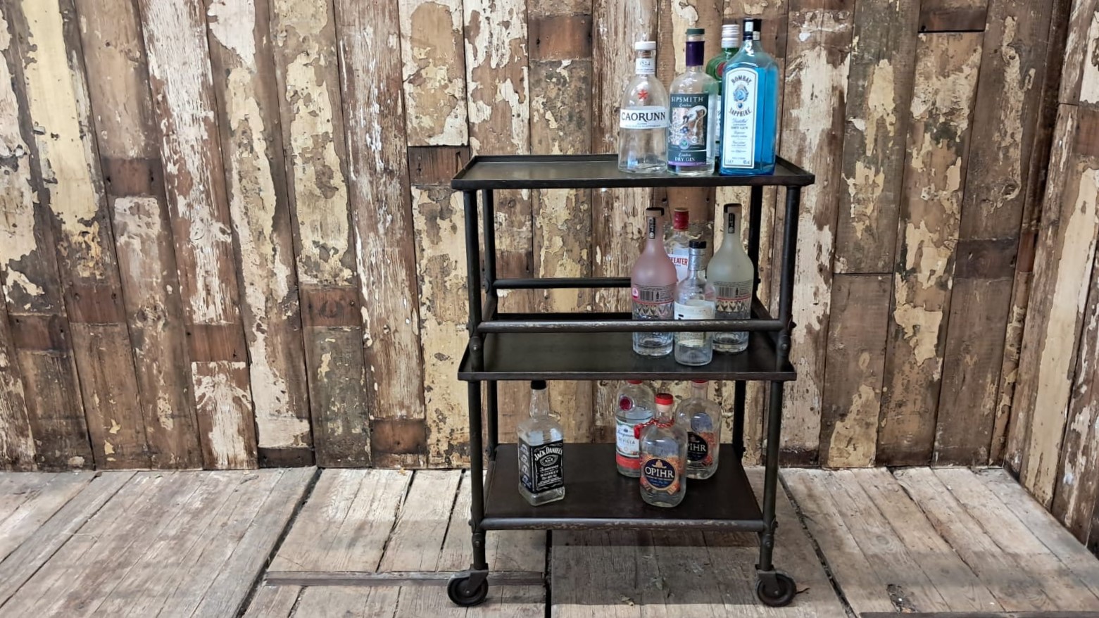 metal wheeled table industrial furniture tables