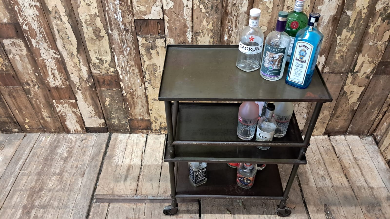 metal wheeled table industrial furniture tables