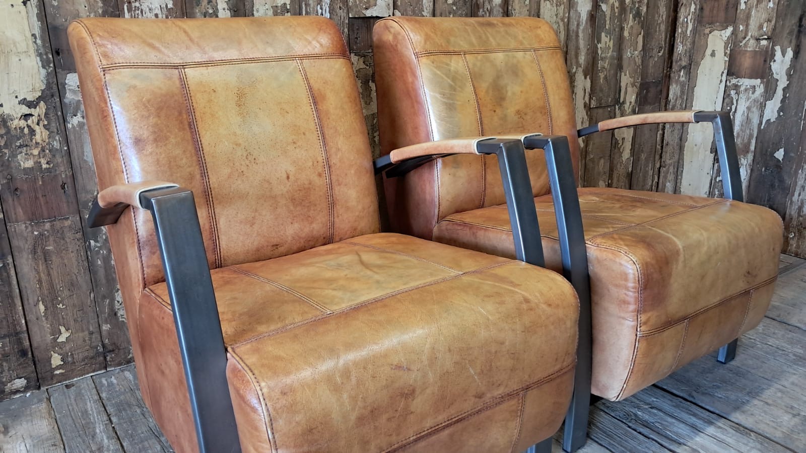 leather and steel armchairs seating armchairs