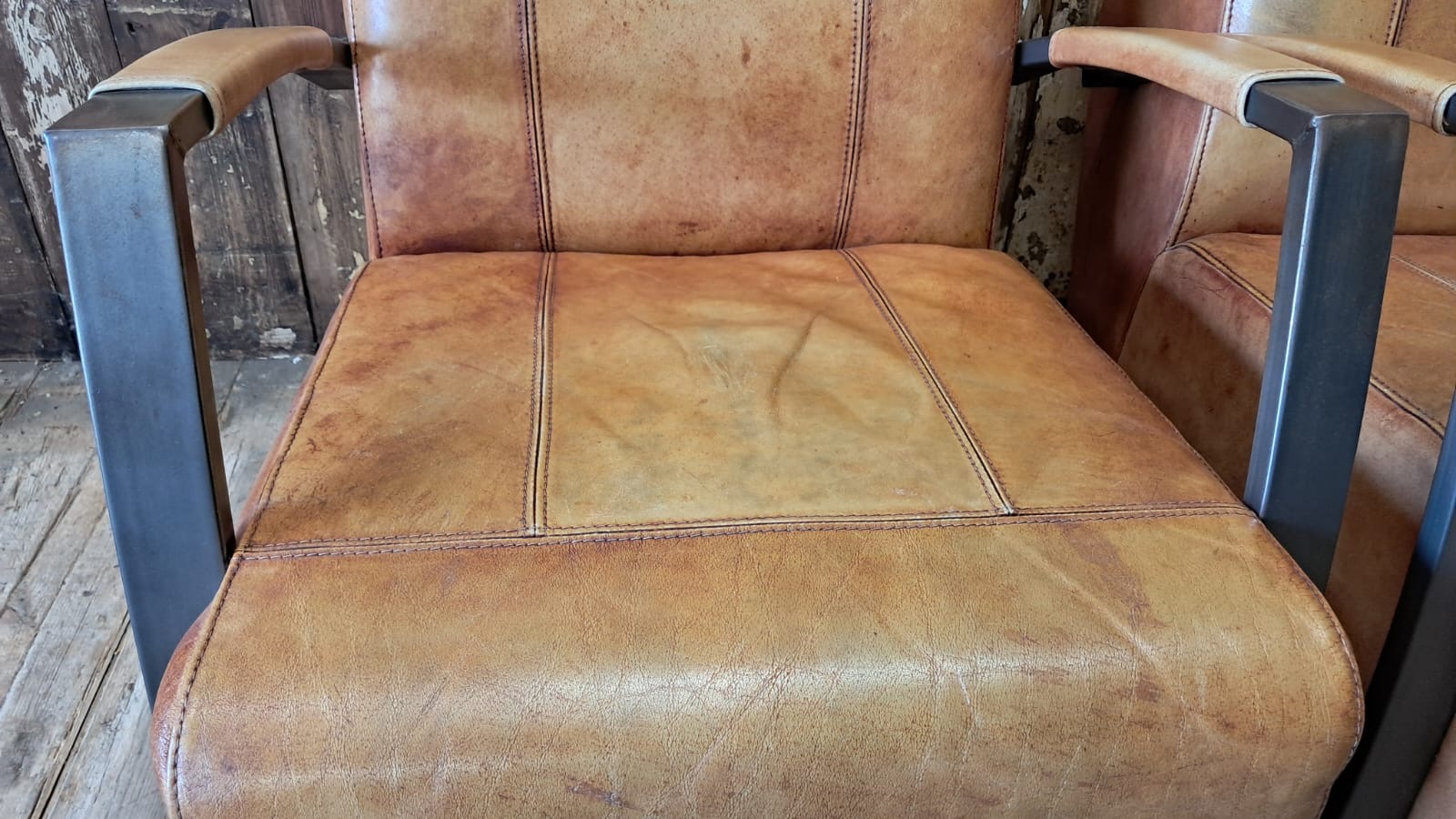 leather and steel armchairs seating armchairs