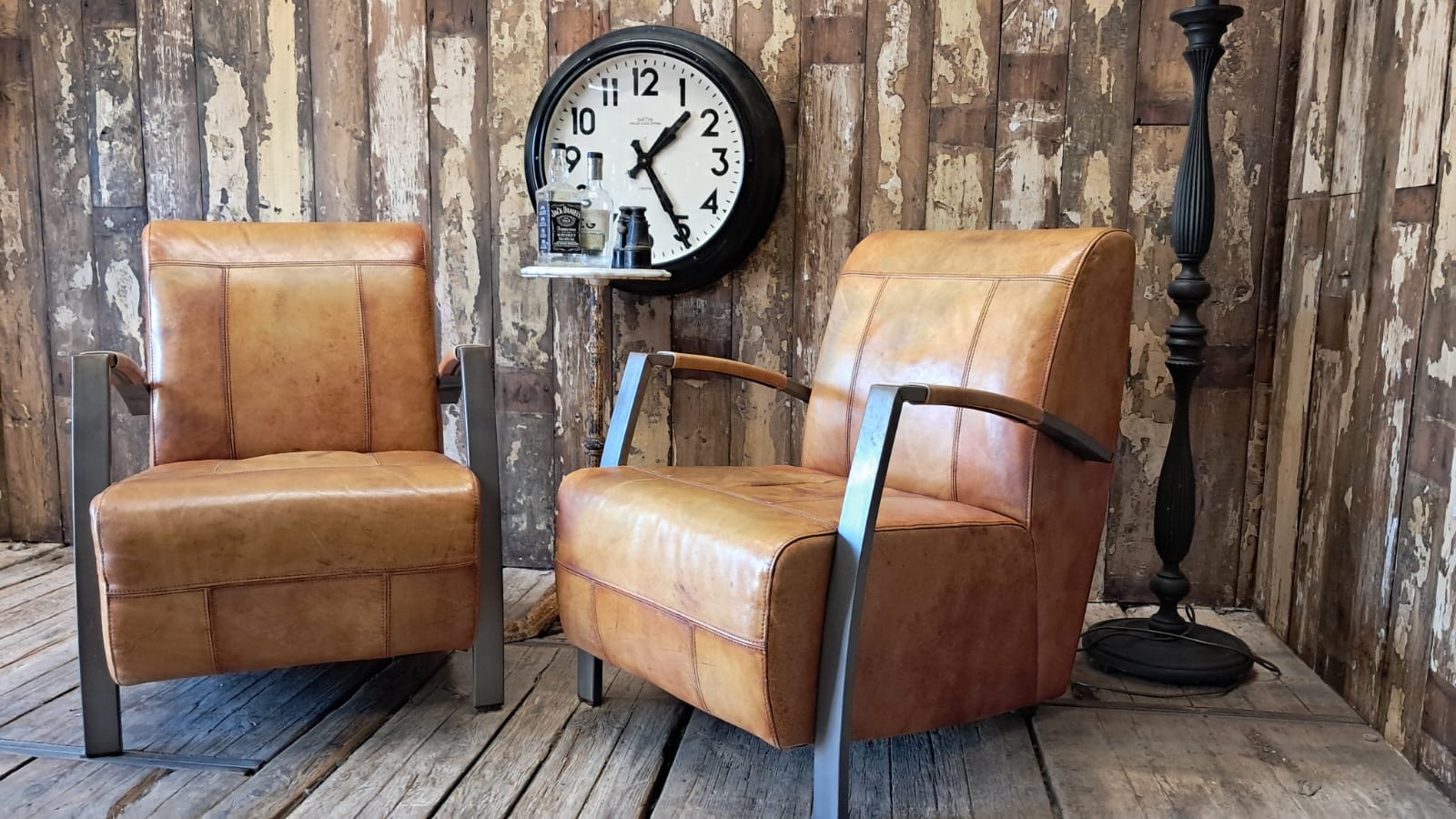 leather and steel armchairs seating armchairs
