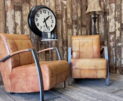 leather and steel armchairs seating armchairs