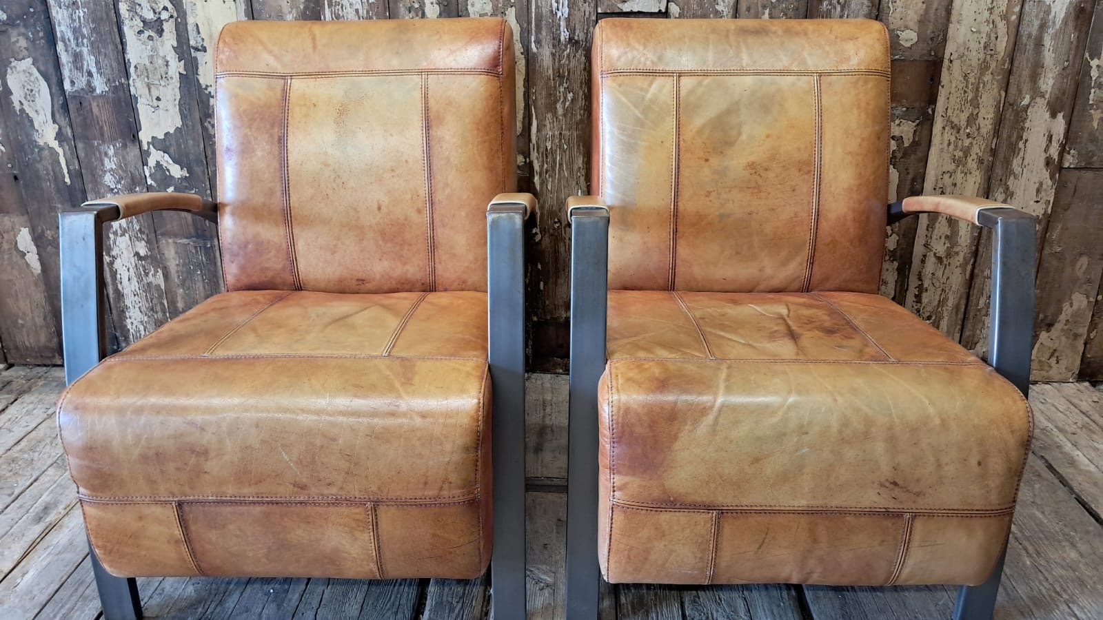 leather and steel armchairs seating armchairs