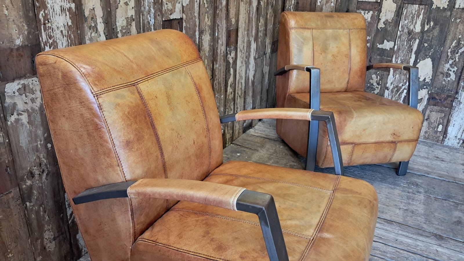 leather and steel armchairs seating armchairs