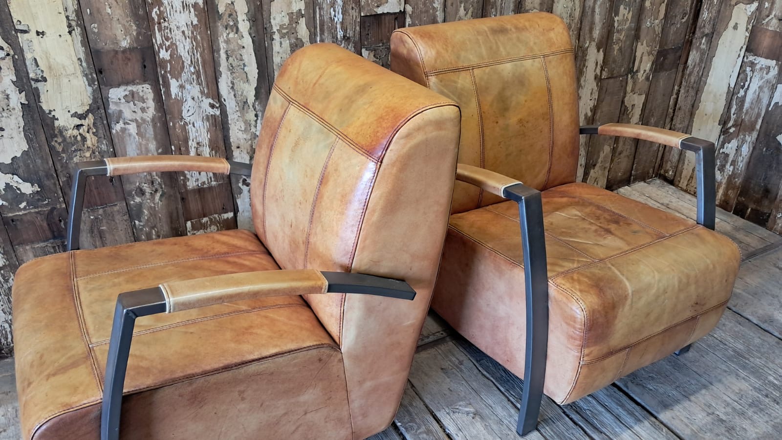 leather and steel armchairs seating armchairs