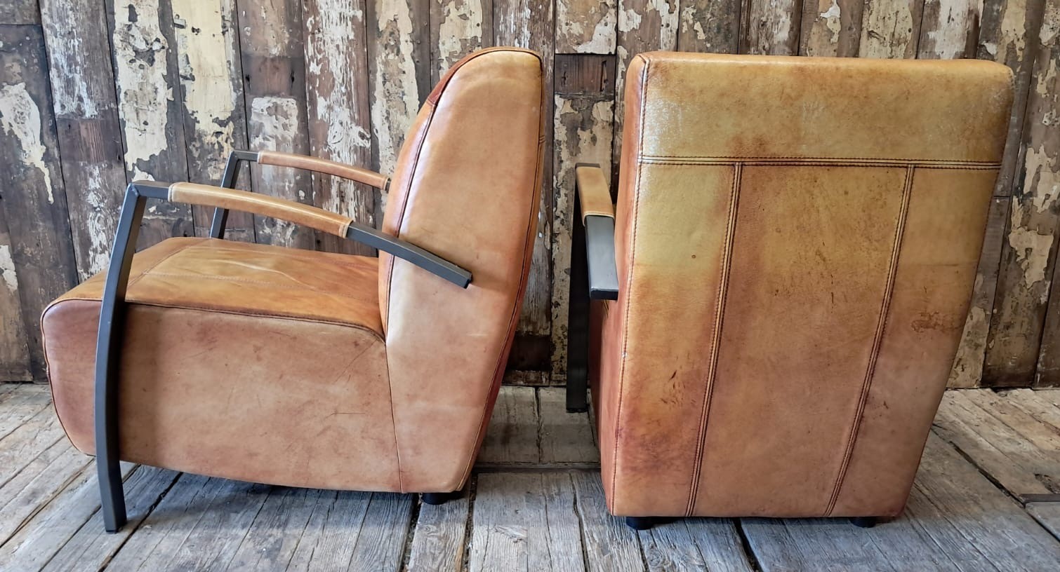 leather and steel armchairs seating armchairs